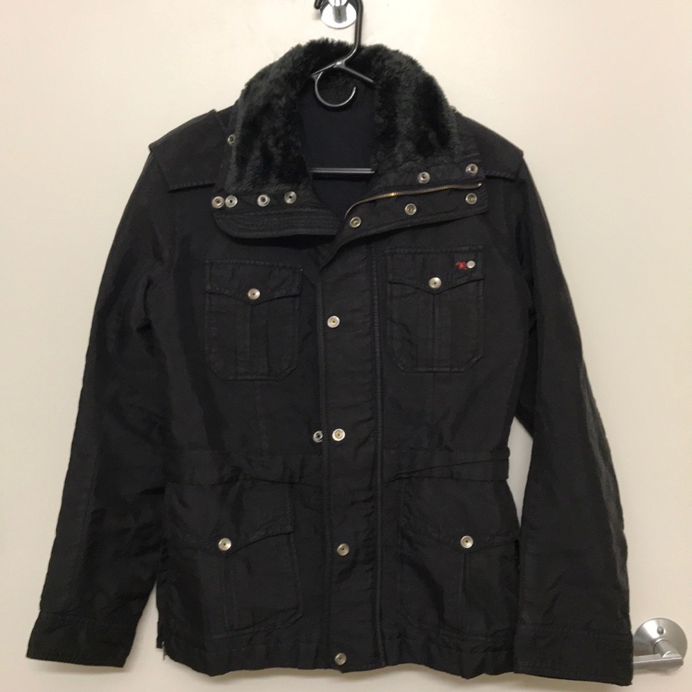 Diesel zip up utility jacket with Sherpa collar